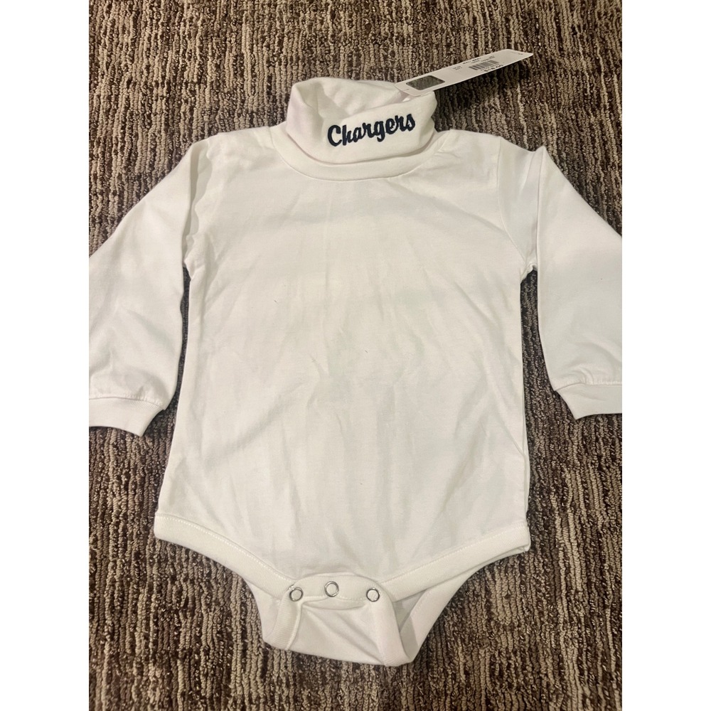 NFL Team Apparel Los Angeles Chargers White Turtleneck Bodysuit 18 Months NWT